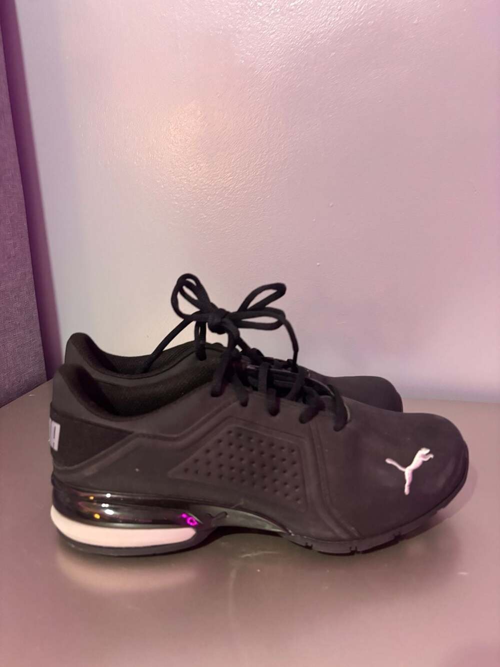 Puma Tazon 6 FM Black Running Shoes Size 7
